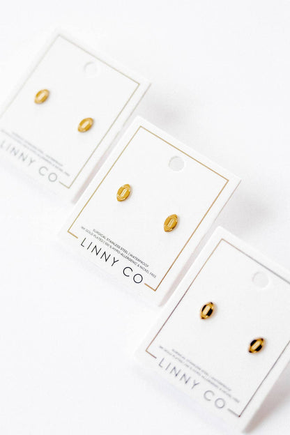 Screwback Stud Earrings - Football