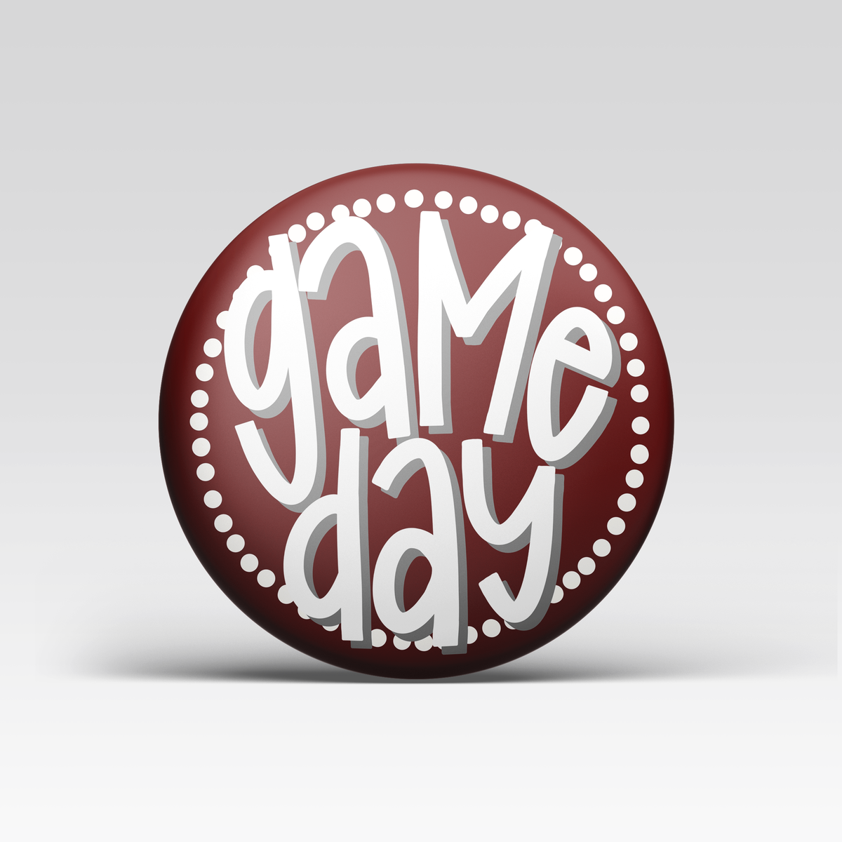 Maroon Game Day Polka Dots Tailgate Buttons | Game Day Pins