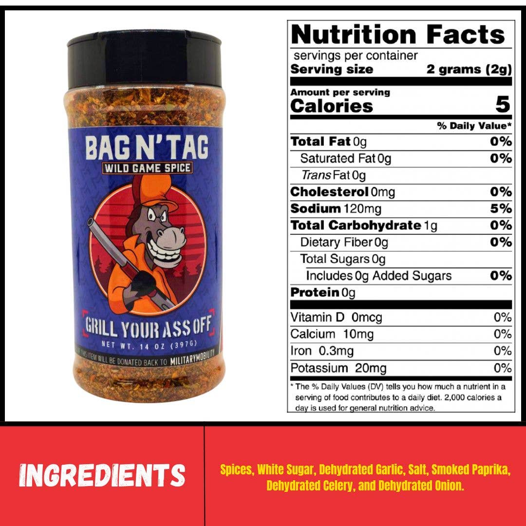 Bag N' Tag Wild Game Seasoning – Bold & Smoky Grill Blend