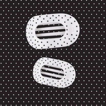 White Polka Dot Party Large Flat Round Hair Clip