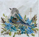 Floral Birdie Tea Towel
