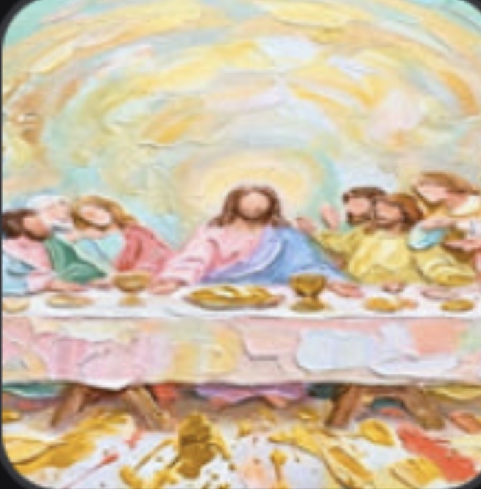 Bright Last Supper Tea Towel