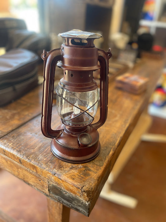 Burgundy Metal Sitting Lantern 327-00580