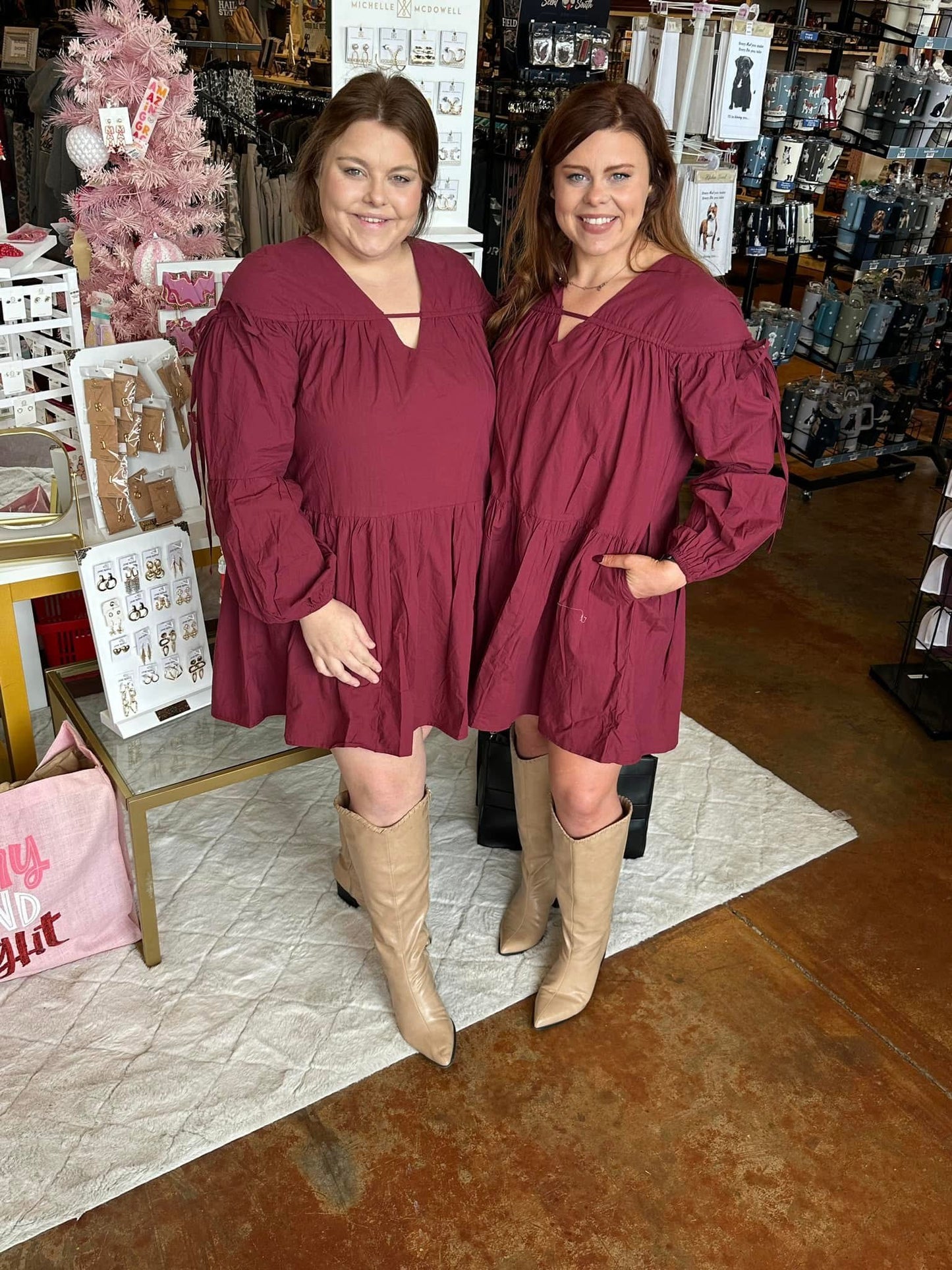 Bow Sleeve Mini Dress