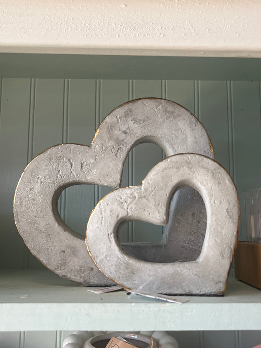 Stockholm Heart Decor Gray/Gold 7.5"