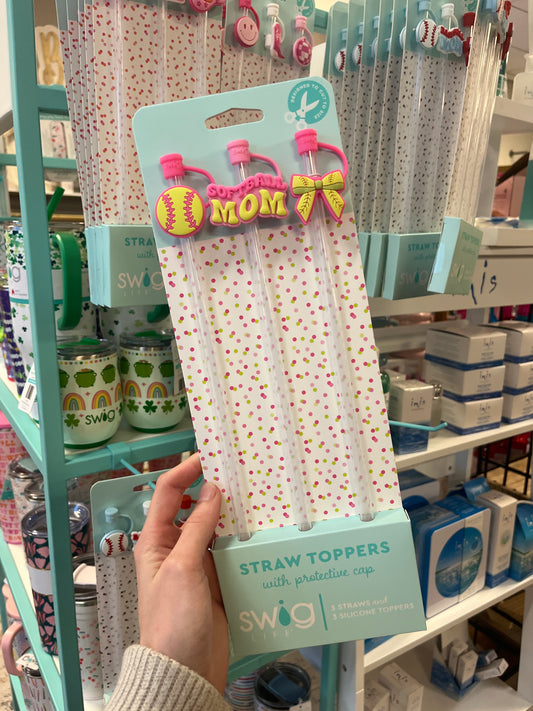 Swig Straw Topper Set-Pitch Hit Run