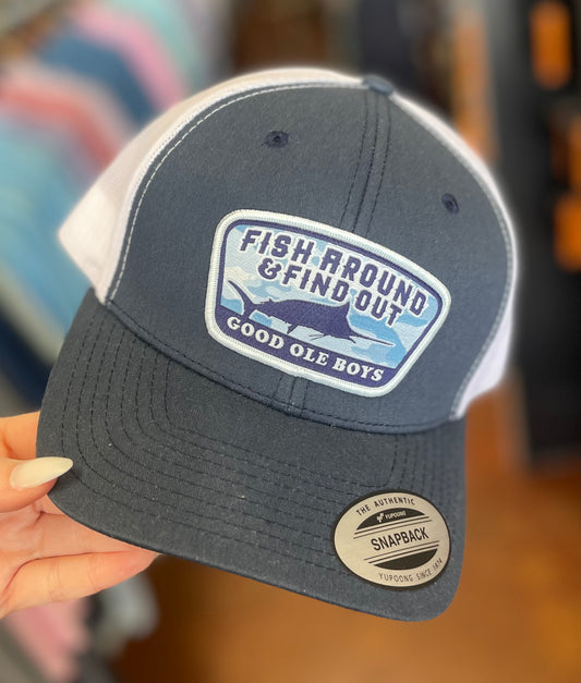 GOB FISH AROUND MARLIN PATCH NVY/WHT