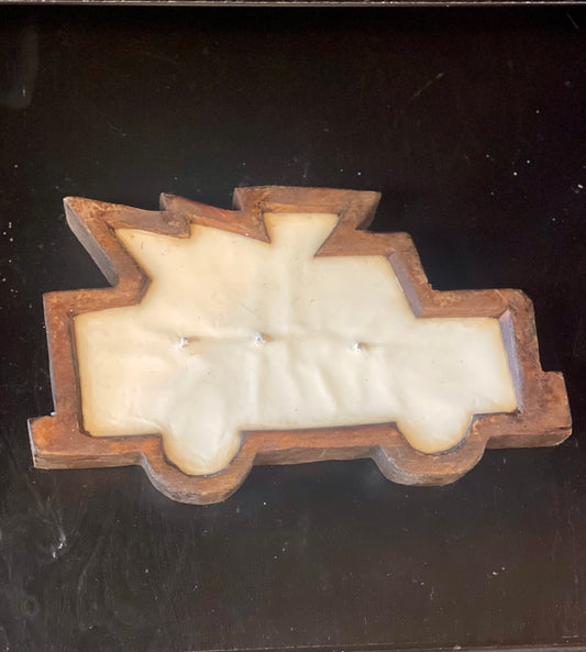 White Christmas Truck Candle