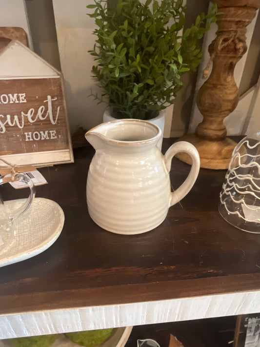 PDYO-13 5" WHITE CERAMIC PITCHER