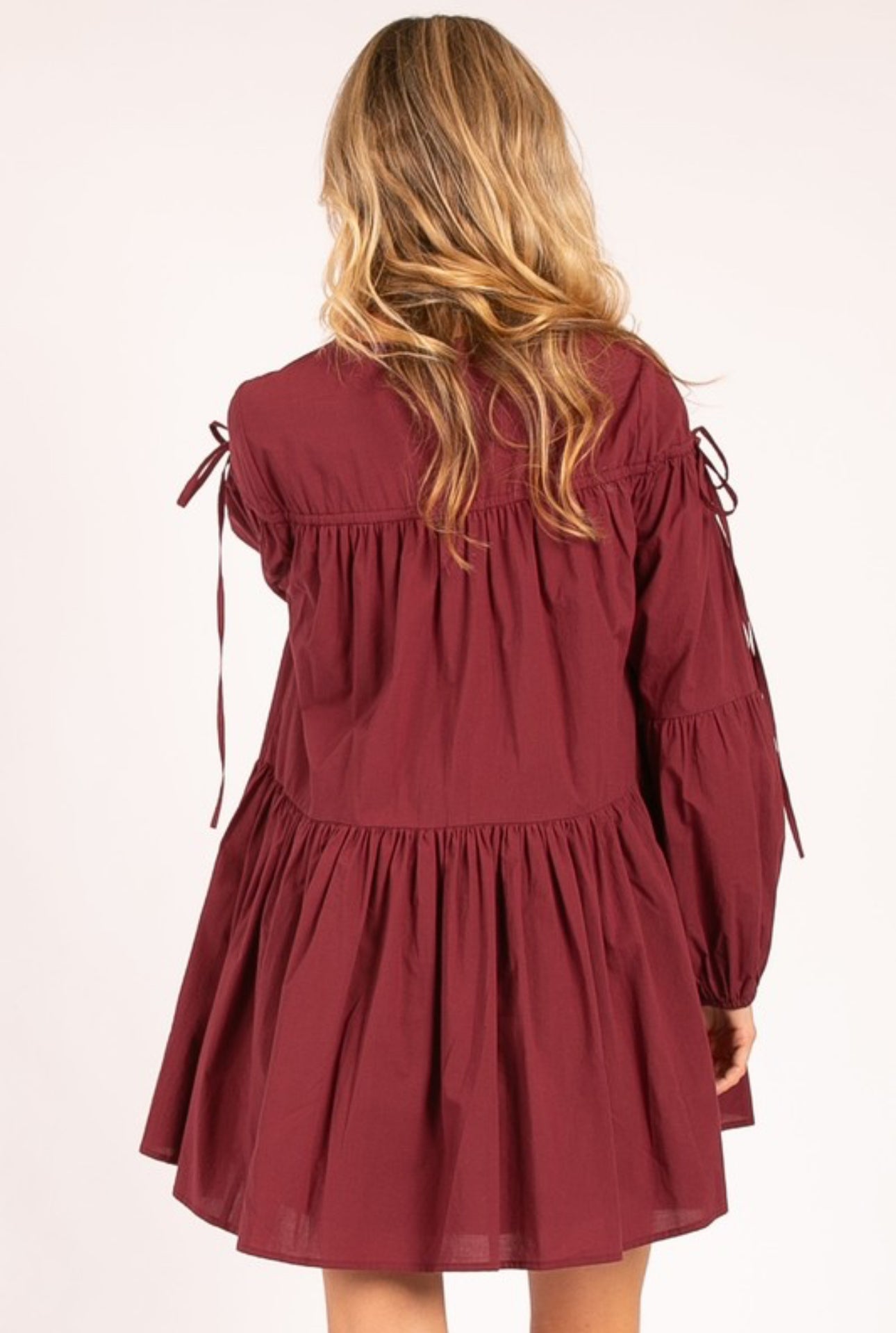 Bow Sleeve Mini Dress