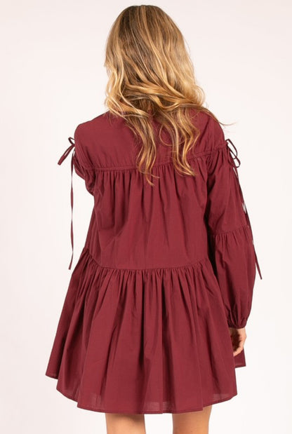 Bow Sleeve Mini Dress