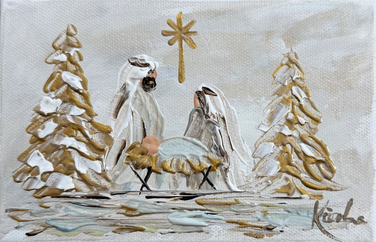 GA Gold Nativity Framed Art 18x18