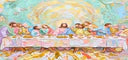 Bright Last Supper Framed Art 12x18
