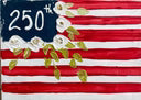 250th Flower Flag Framed Art 18x24