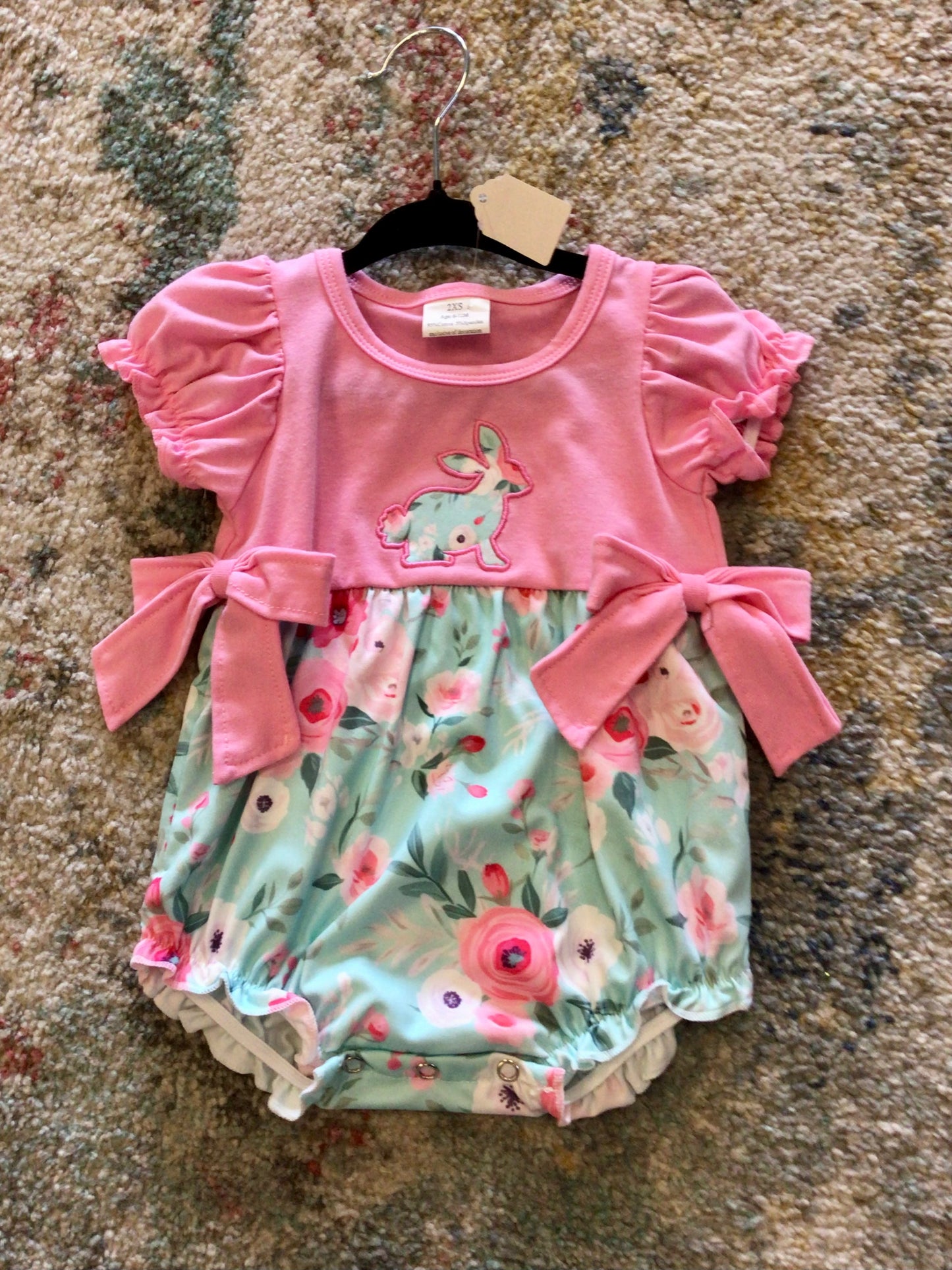 Baby Rabbit Appliqué Easter Romper