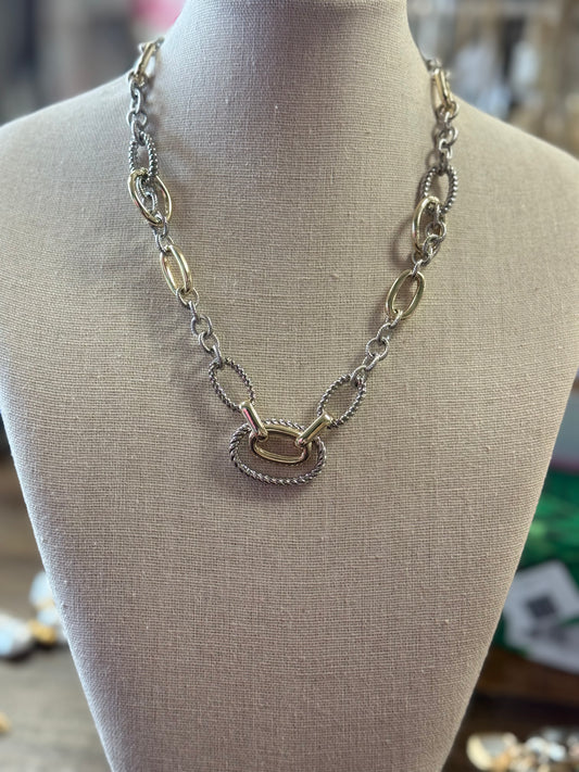 Silver and Gold Chunky Neckalce