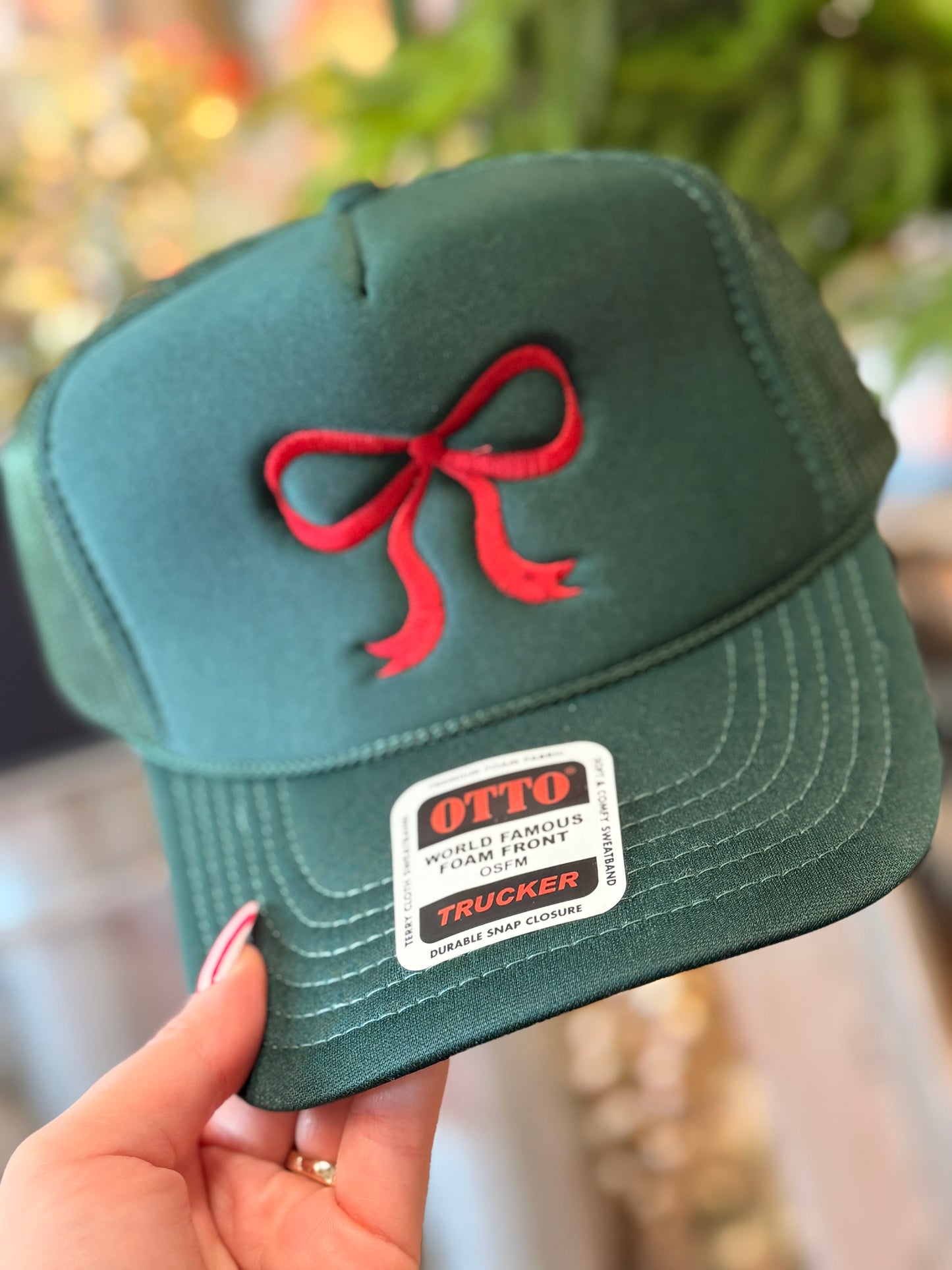 Christmas Bow Trucker Hat