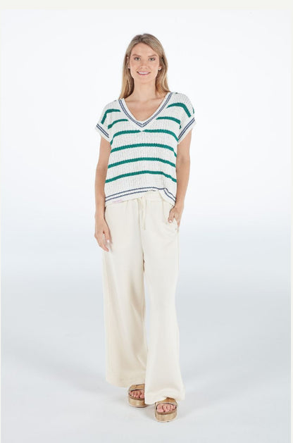 Green Striped Top