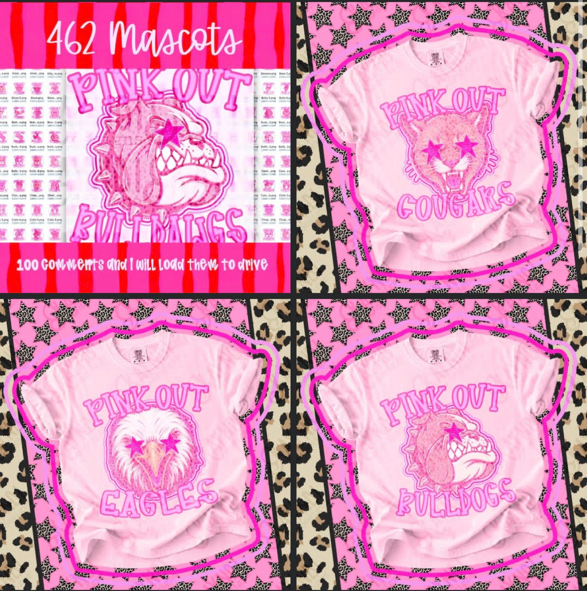 Pink out mascot Gildan