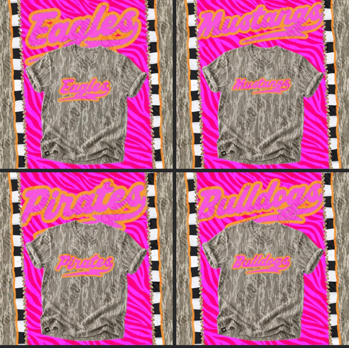 Pink and orange mascot Bottomland