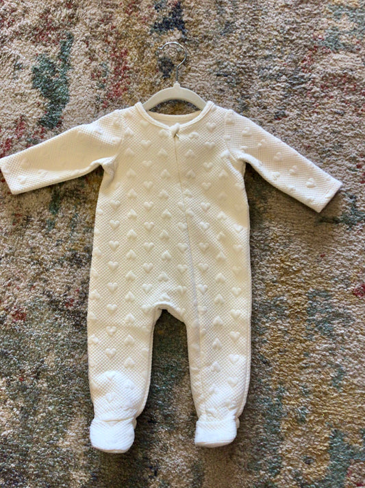 Quilted Heart Sleeper-Ivory
