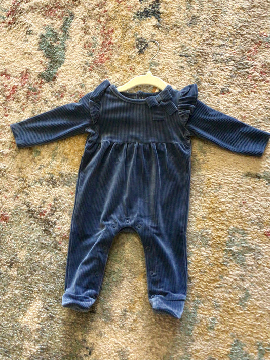 Blue Rib Velour Sleeper