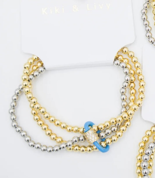 Triple Bead Bracelet with Color Locks