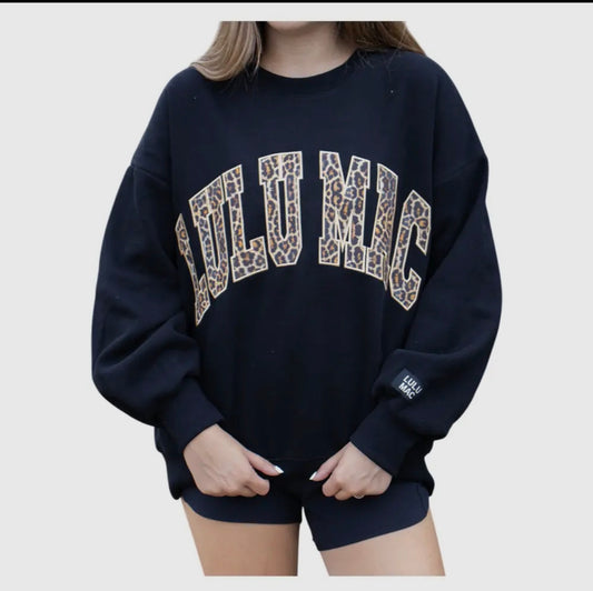LULUMAC- Black Cheetah sweatshirt