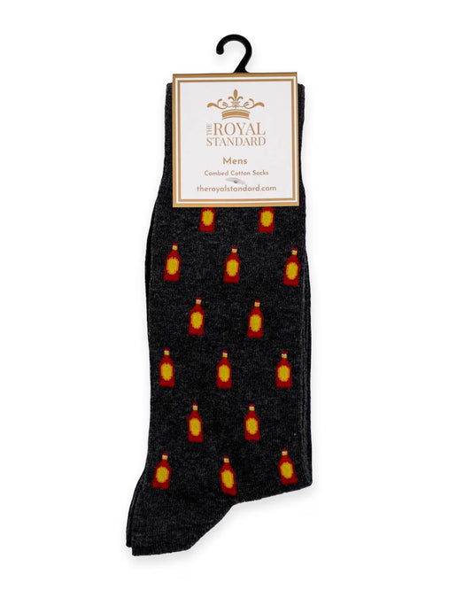 Men's Hot Sauce Socks Charcoal/Red/Yellow One Size