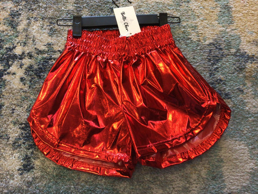 Youth Red Metallic Short