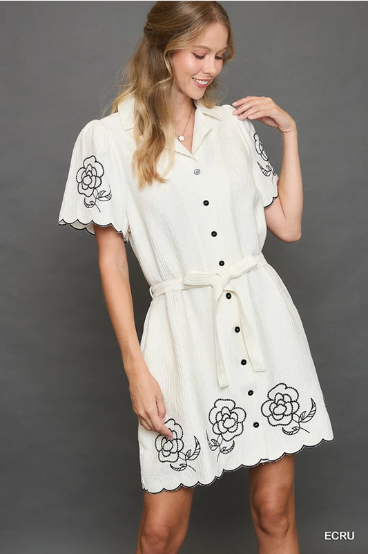 Flower Embroidered Dress