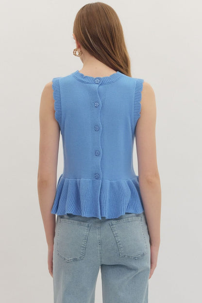 Sleeveless Peplum Knit Top
