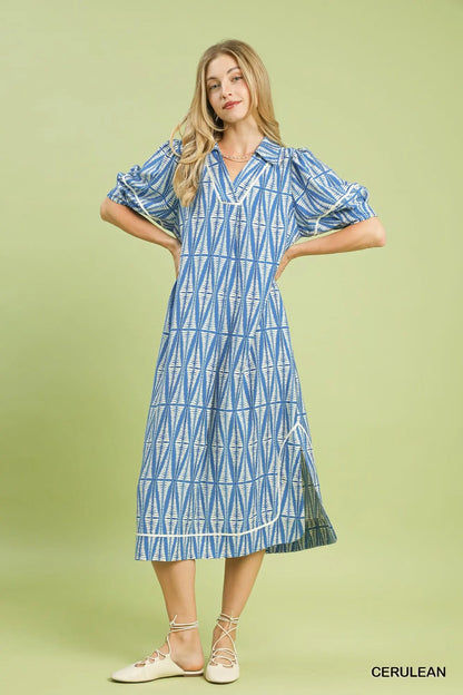 Geometric Print Midi Dress