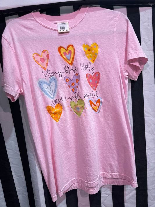 Funky Heart Affirmations Tee