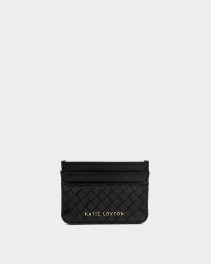 Nova woven texture cardholder Black