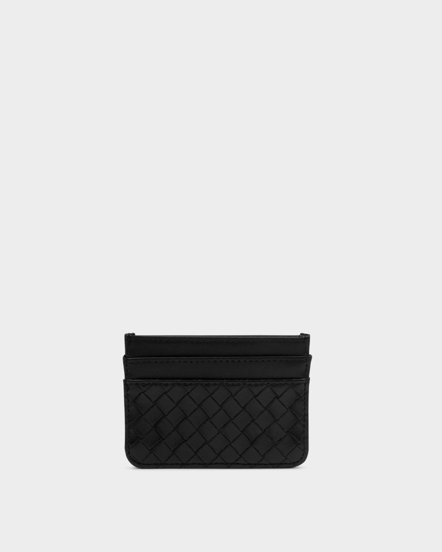 Nova woven texture cardholder Black