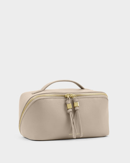 Fold out Mirror makeup bag- oyster