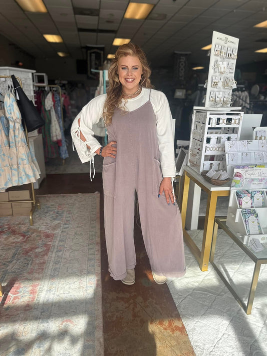 Mineral washed jumpsuit