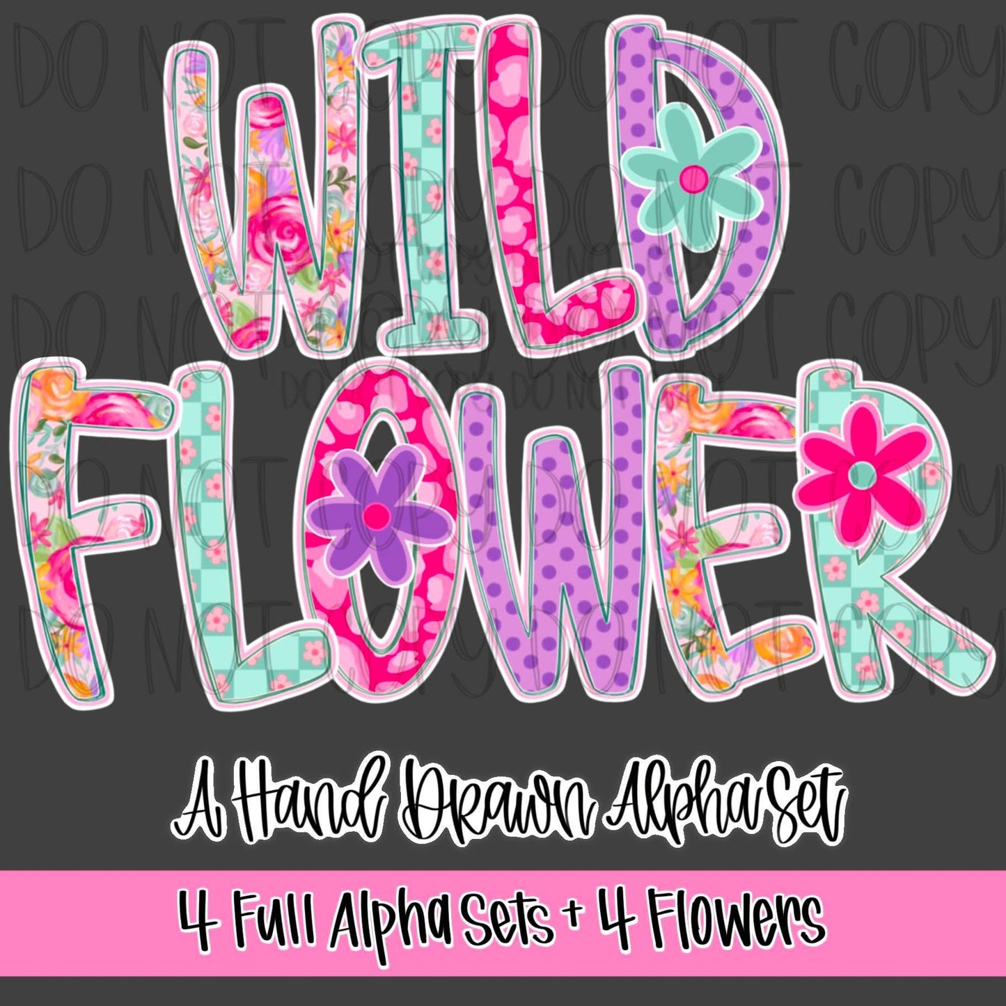 Wild flower font comfort color youth xxs- Adult Xl