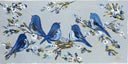 Navy Birds Singing Framed Art 12x18