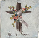 Cross He Is Risen Tea Towel