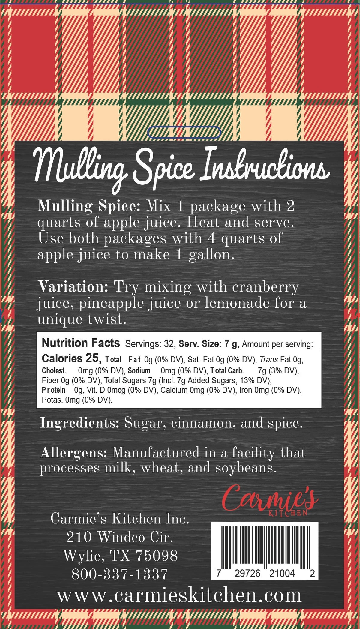 Mulling Spice Spiced Cider Mix