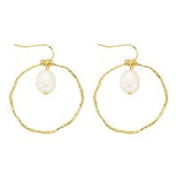Nox Gold Pearl Earrings