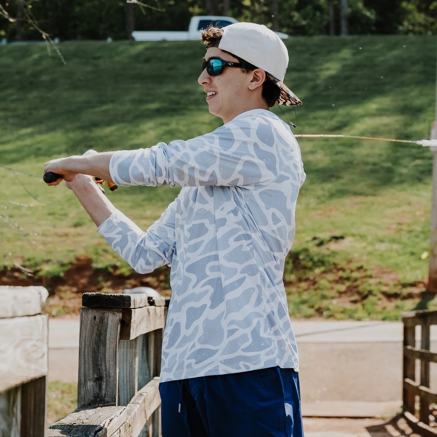 Performance Hooded Tee-Grey Duck Camo