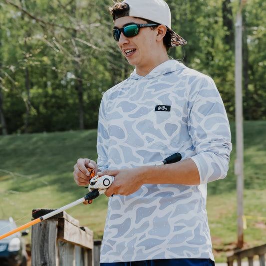Performance Hooded Tee-Grey Duck Camo