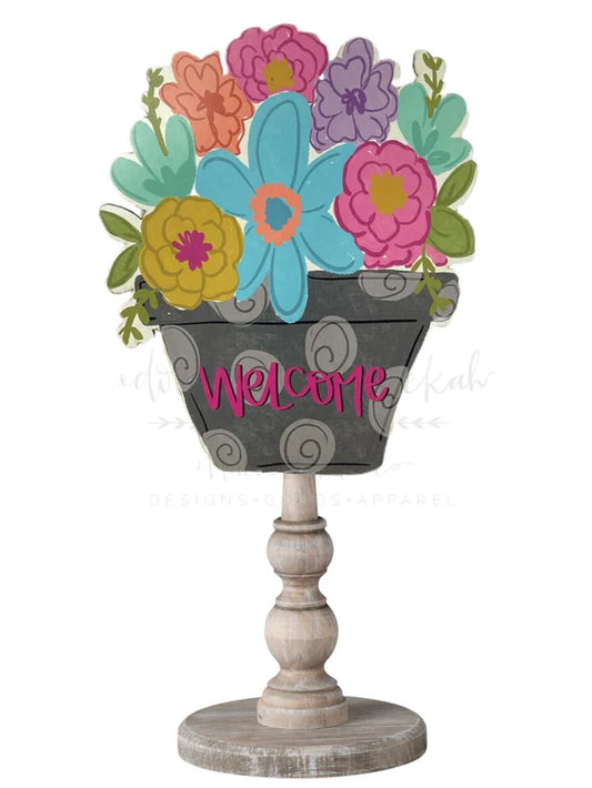 Welcome Flower Pot Topper/Attachment