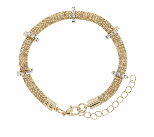 Gold Mesh Diamond Bracelet