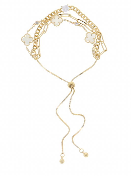 Clover 3 Strand Adj. Bracelet