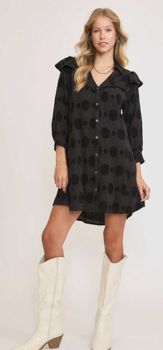 Washed Jacquard Mini Dress