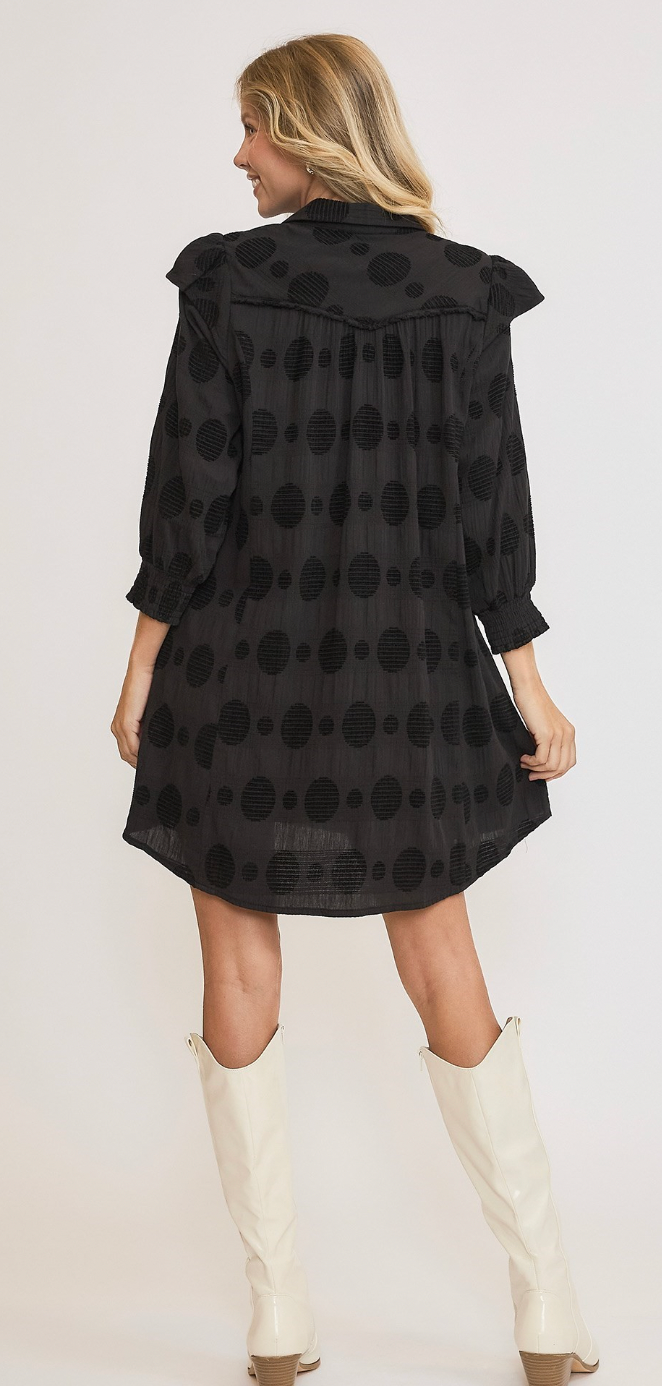 Washed Jacquard Mini Dress